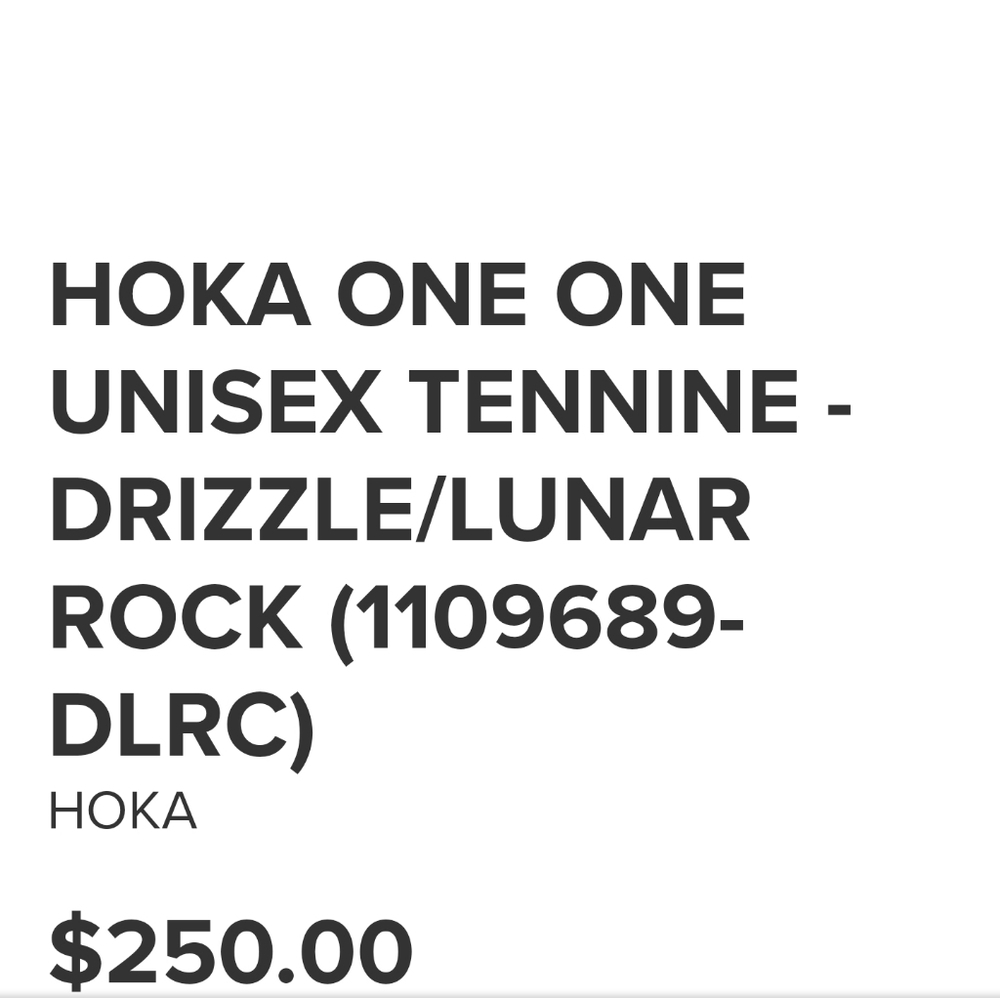 HOKA ONE ONE UNISEX TENNINE DRIZZLE/LUNAR ROCK